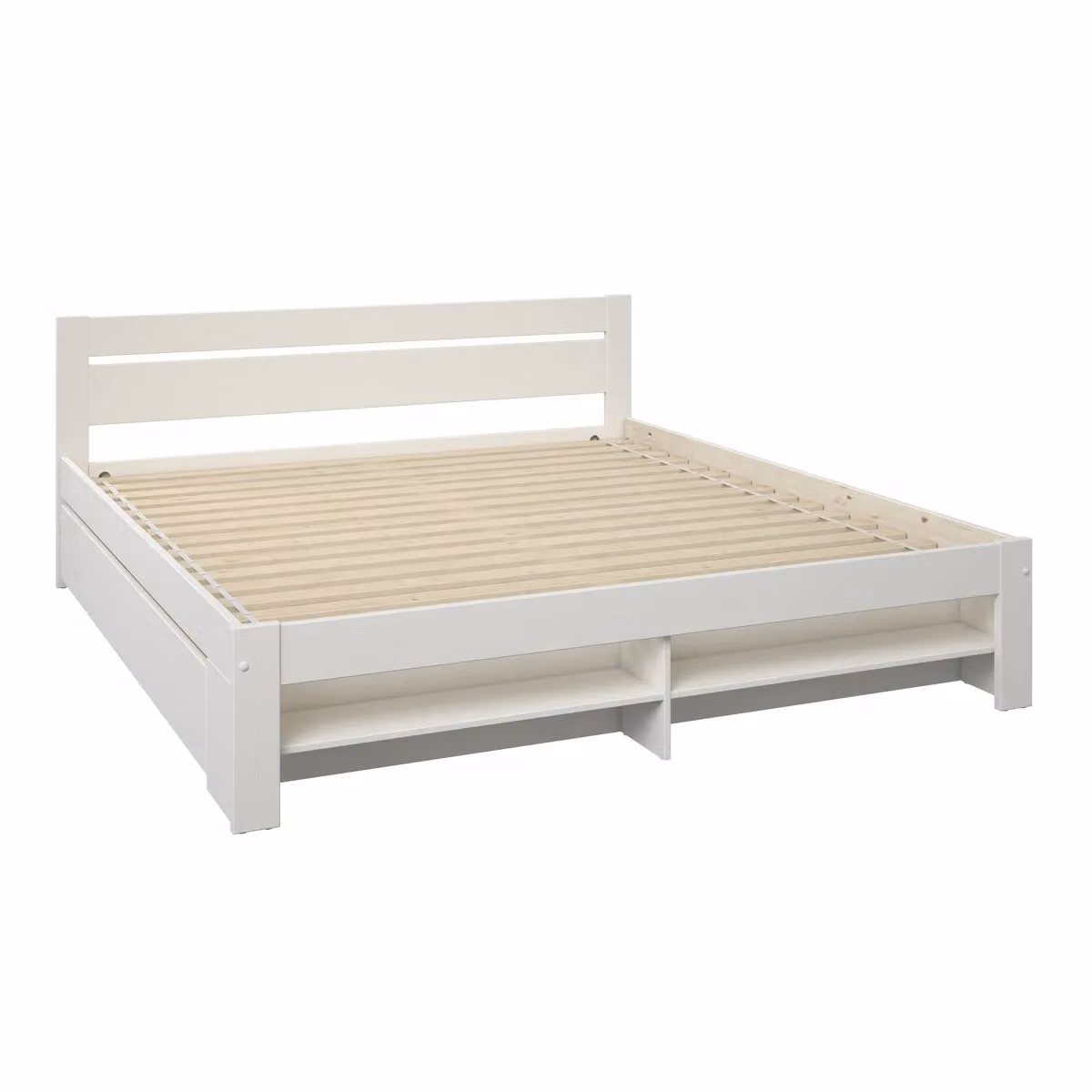 Noomi Pradis White Lacquered Solid Wood Storage Bed with Drawers, W/D/H: 140 x 200 cm – 3