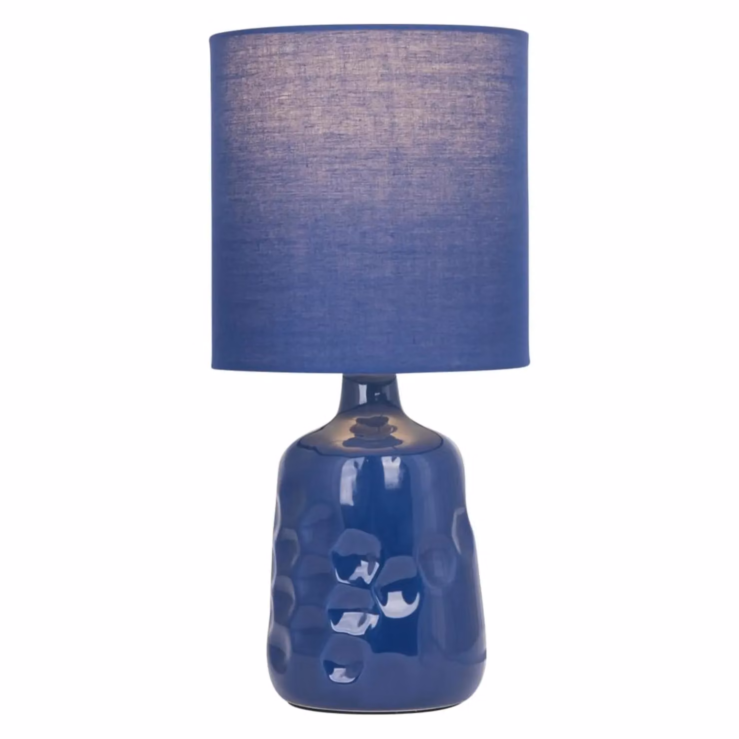 First Choice Lighting Set of 2 Blue Ceramic Dimple Table Lamps – 2