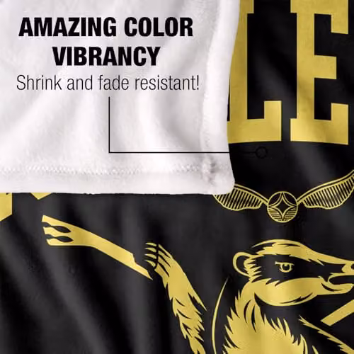 Warner Bros. Harry Potter Hufflepuff Quidditch Arch Super Soft Fleece Throw Blanket, Multicolour, W: 127.0 cm, D: 152.4 cm – 3