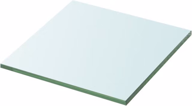 Berkfield Home Wall Mounted Glass Shelf Panel, Transparent, W: 20 cm, D: 20 cm, H: 20 cm