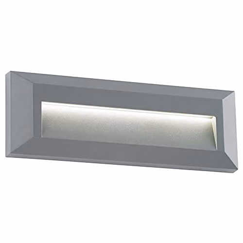 Loops Outdoor IP65 Pathway Guide Light, Warm White LED Wall Mounted Downlight in Grey Plastic