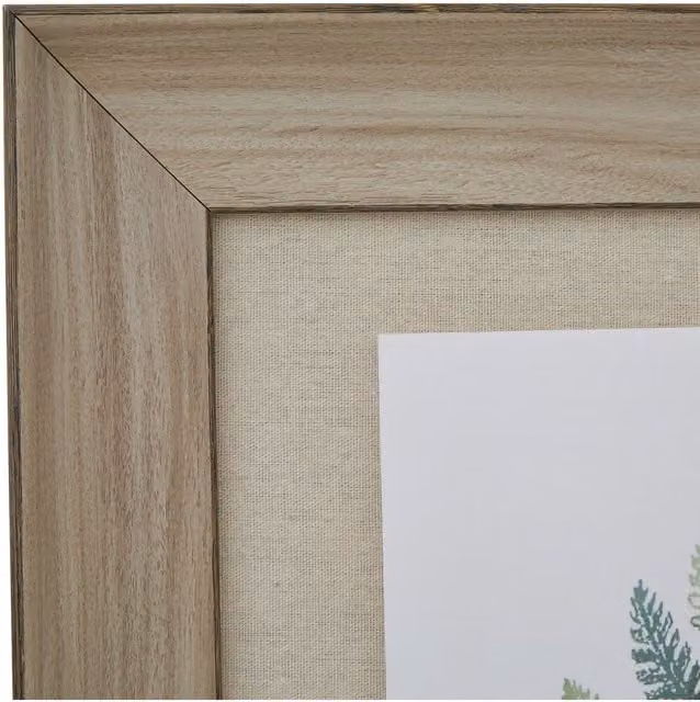 KDMK Watercolour Fern Duo Botanical Wall Art in a Brown Washed Wood Frame