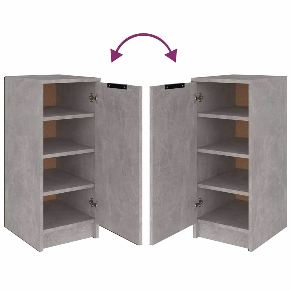 Berkfield Home Modern Grey Shoe Cabinet with Hinged Doors, W/D/H: 30 x 35 x 70 cm – 3