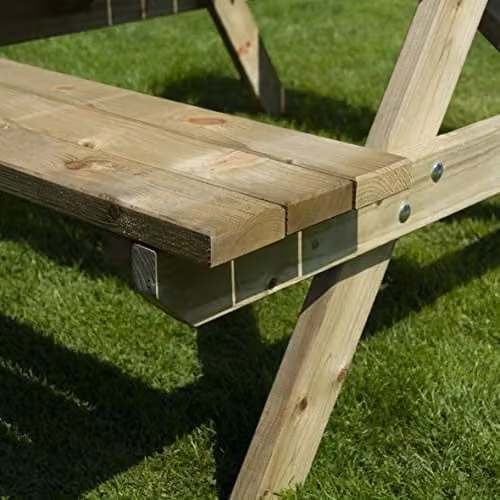 Rowlinsons 5ft Picnic Bench in Brown, W/D/H: 150 x 150 x 70 cm – 4