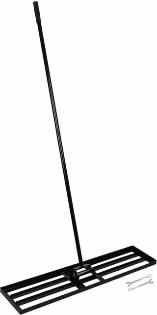 Harbour Housewares Heavy Duty Iron Lawn Levelling Rake in Black