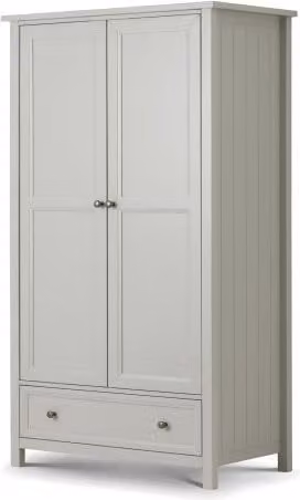 Julian Bowen Maine 2 Door Wardrobe with Integrated Drawers in Grey – 1