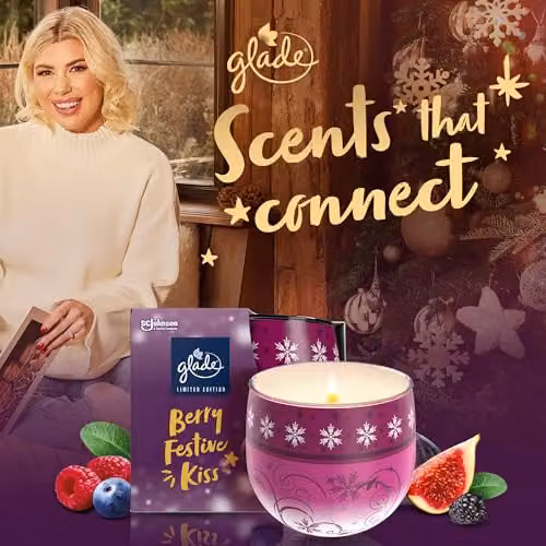 Glade Berry Festive Kiss Winter Scented Candle, 120g, Purple – 3