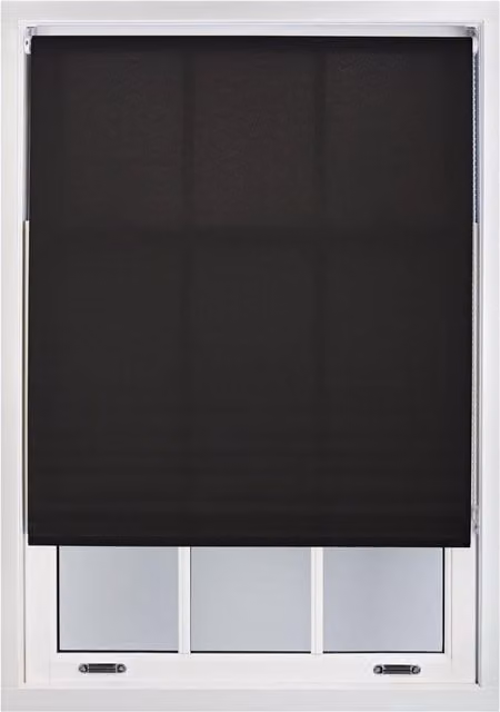 Furnished Black Semi-Transparent Polyester Roller Blinds, Width: 65 cm, Height: 210 cm – 1