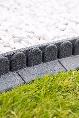 Garden Gear Flexi-Edge Stone Effect Recycled Rubber Garden Border Edging, Grey (2 Pack) – 3