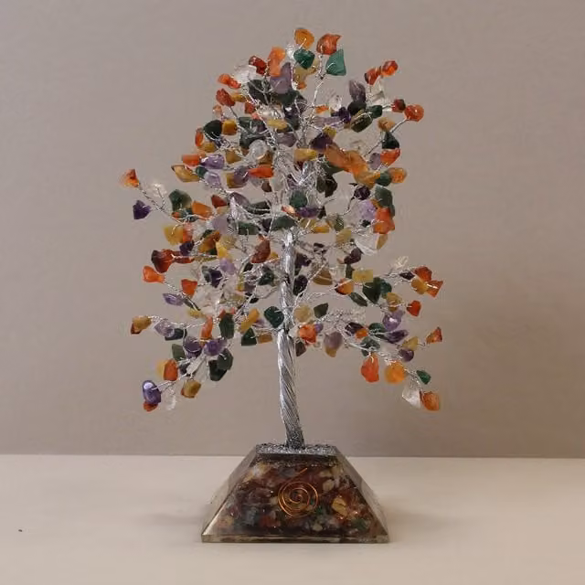 KDMD Gemstone Tree with Organite Base in Multicolour