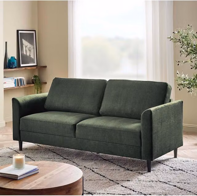 Furniturebox Logan 3 Seater Fabric Sofa in Green