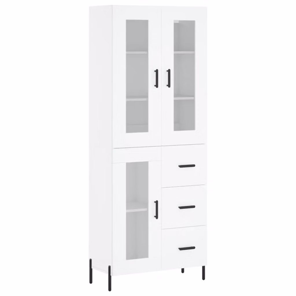 Berkfield Home White Modern Matt Highboard W/D/H: 69.5 x 34 x 180 cm – 2