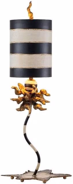 Netlighting Dominique 1 Light Table Lamp in Gold and Black with E27 Socket – 1