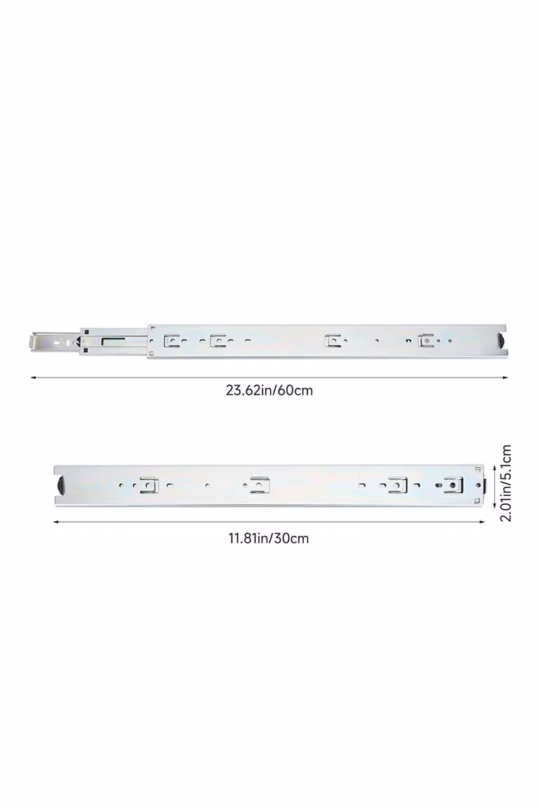 Living and Home Pair of Heavy Duty Steel Ball Bearing Drawer Rails in Silver, Length: 30 cm