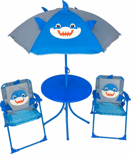 Relsy Blue Metal Cartoon Shark Childrens Patio Set