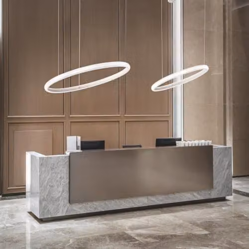 Ideal Lux Miracle LED Integrated Ring Pendant Ceiling Light, White, 3000K, Diameter: 40 cm – 2