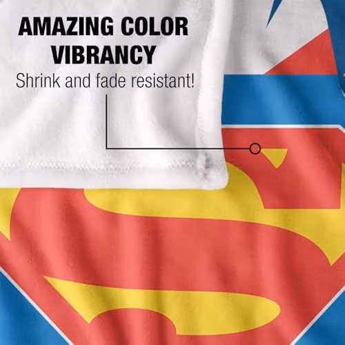 Warner Bros. Superman Day 2025 Chest Logo Super Soft Fleece Throw Blanket, Multicolour, W/D/H: 91 x 147 cm – 4