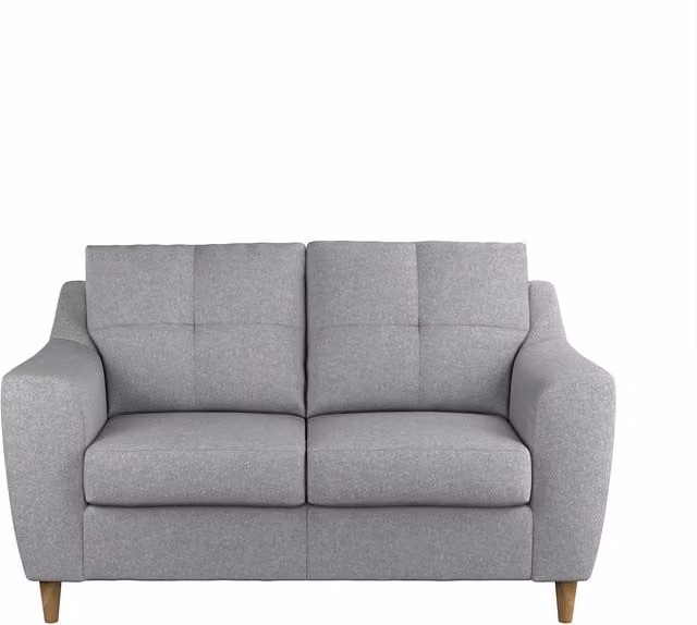 Furnishings For Less UK Baxter Tufted Fabric 2 Seater Sofa in Silver