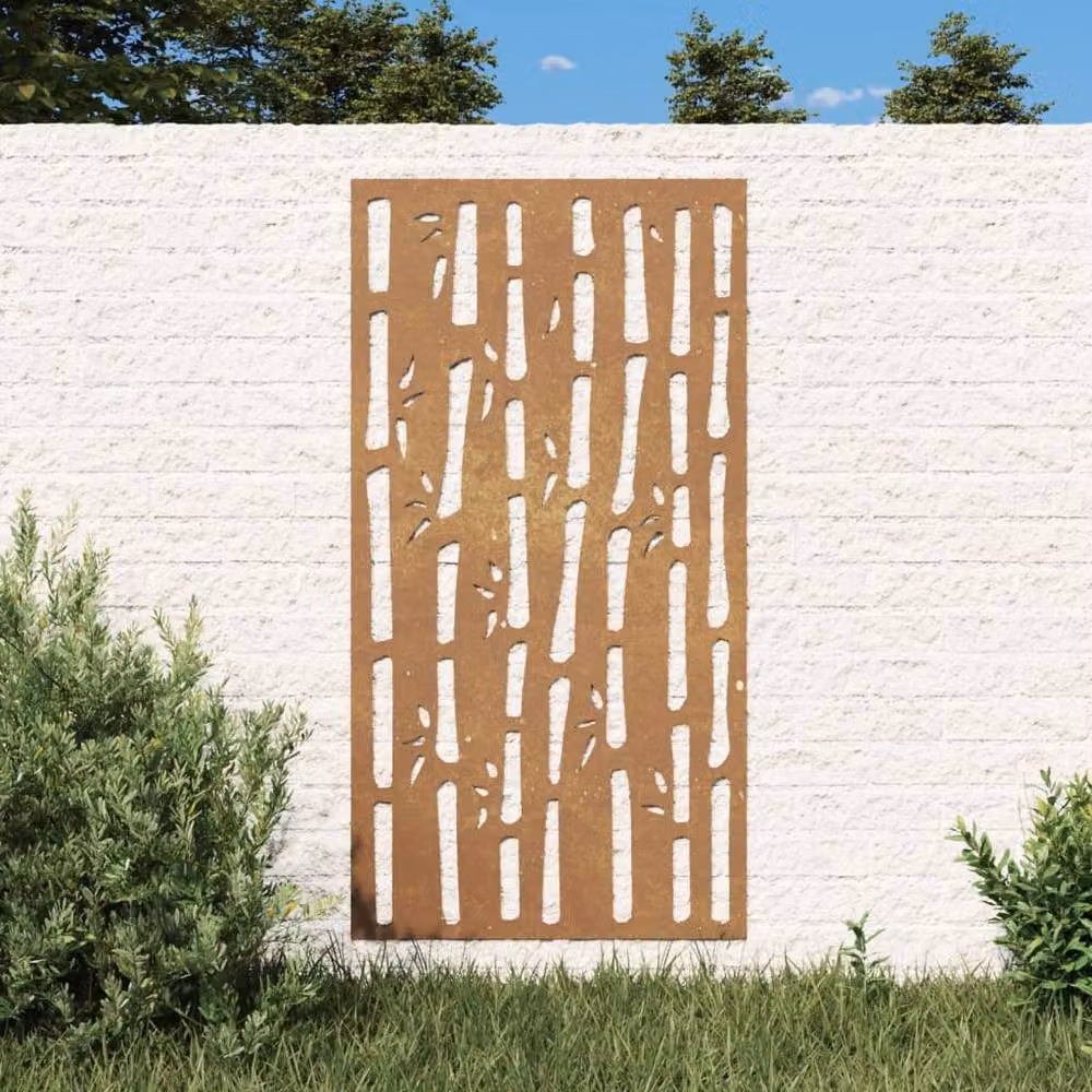 Berkfield Brown Corten Steel Floral Wall Decoration, W: 105 cm, H: 55 cm – 2