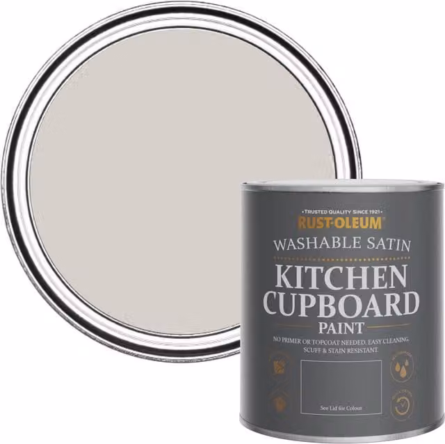 Rust-Oleum Purple and Grey Scrubbable Kitchen Cupboard Paint in Satin Finish, 750ml