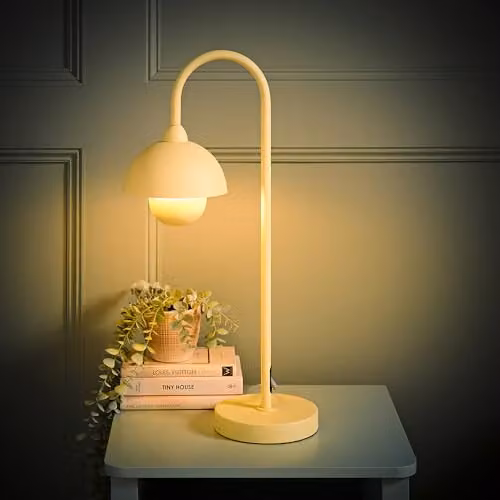 ValueLights Tilly Pastel Lemon Arched Dome Metal Table Lamp with LED Bulb, Yellow – 2