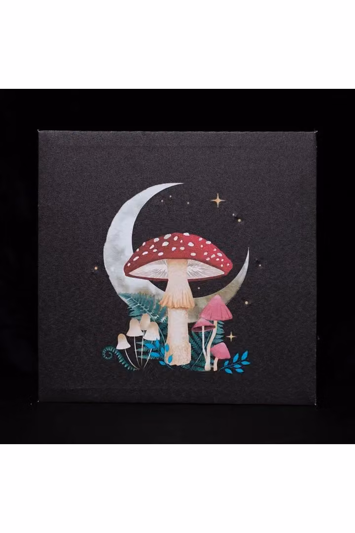 KDMD Forest Mushroom Light Up Canvas Plaque, Black, W/D/H: 30 x 30 x 30 cm – 2