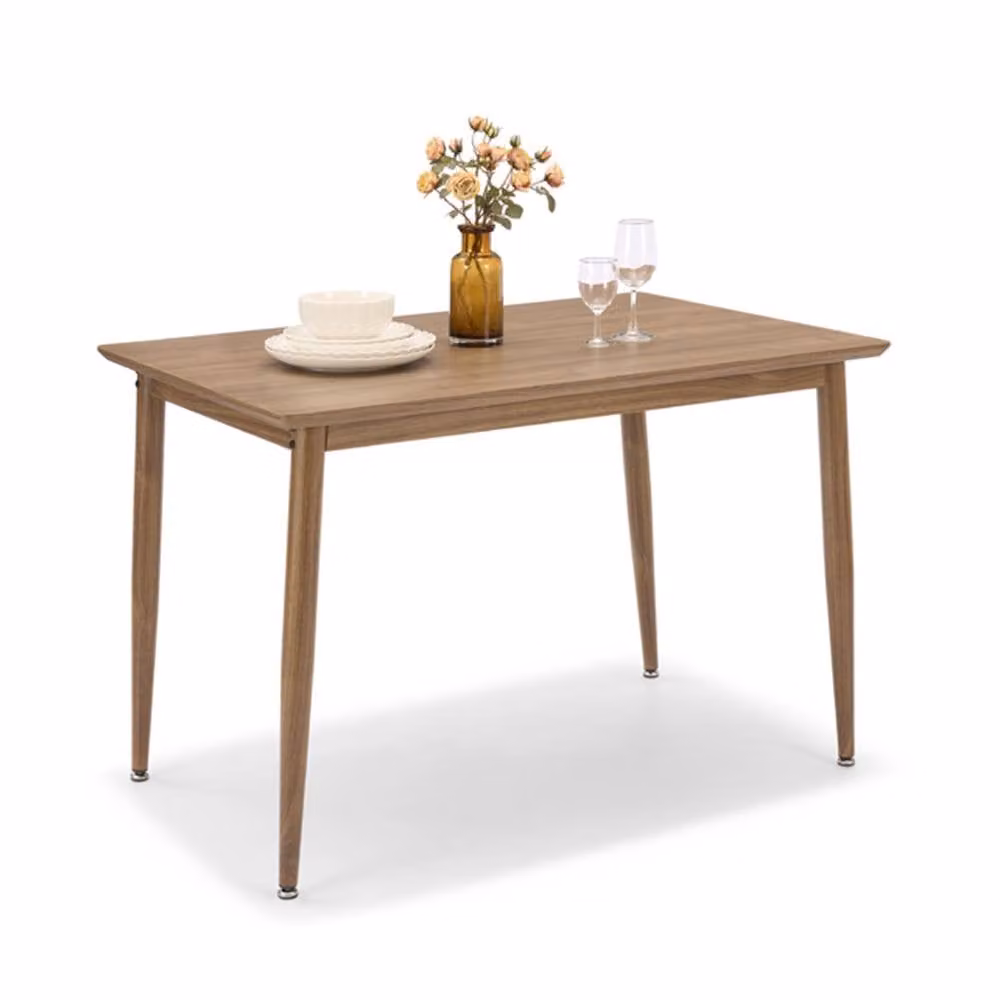 VonHaus Burton Mid Century 4 Seater Rectangular Dining Table in Brown, W: 110 cm, D: 75 cm, H: 75 cm – 2