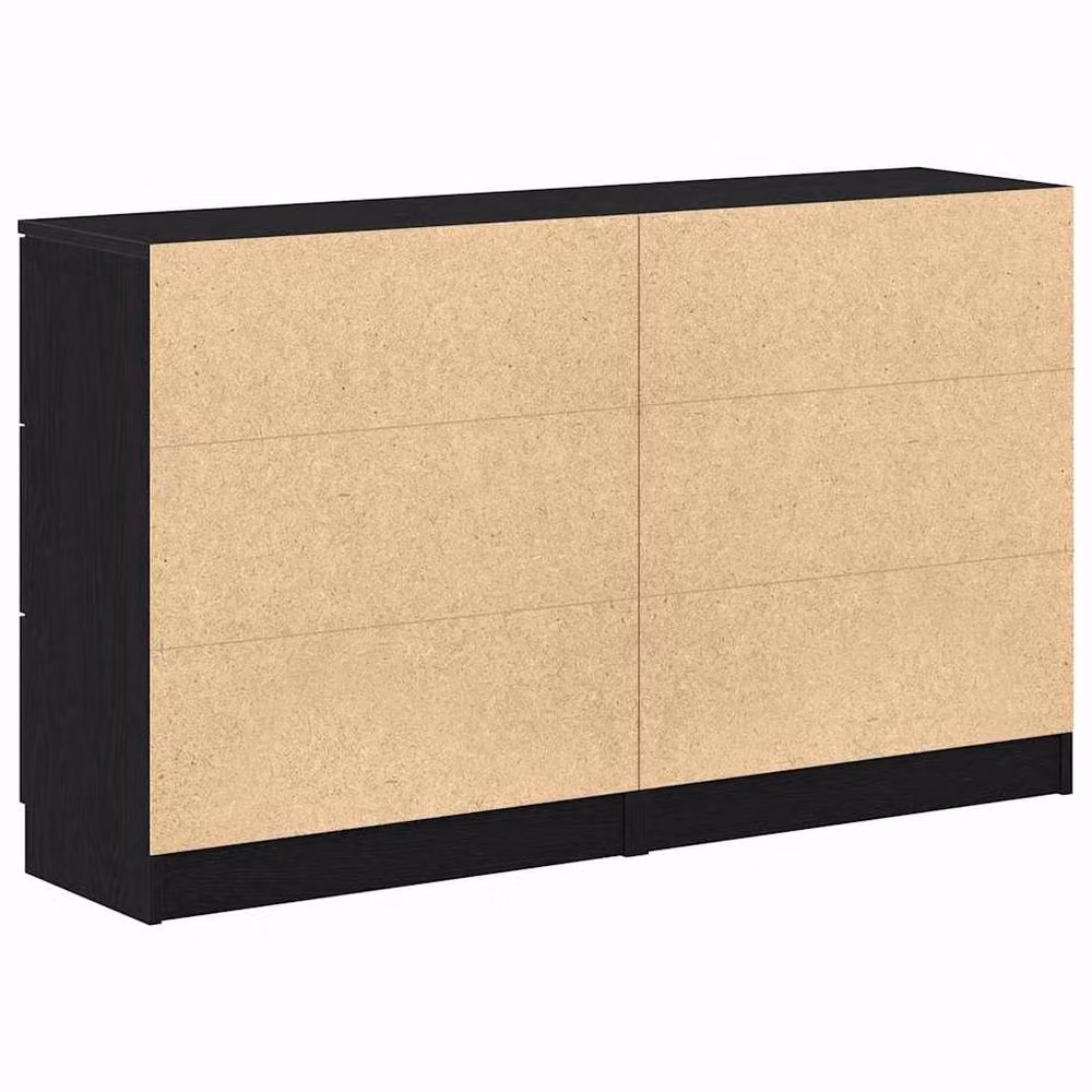 Berkfield Home Set of 2 Modern Black Oak Sideboards in Engineered Wood, W/D/H: 60 x 30 x 70 cm – 6