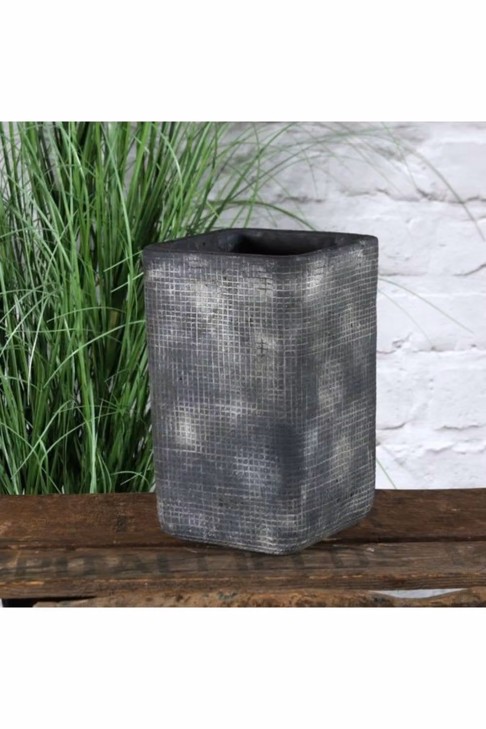 KDMD Grey Zen Geometric Ceramic Vase, 2 Pack, Height: 22 cm – 2