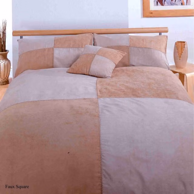 Velosso Single Polycotton Duvet Cover and Pillowcase Set in Beige and Orange