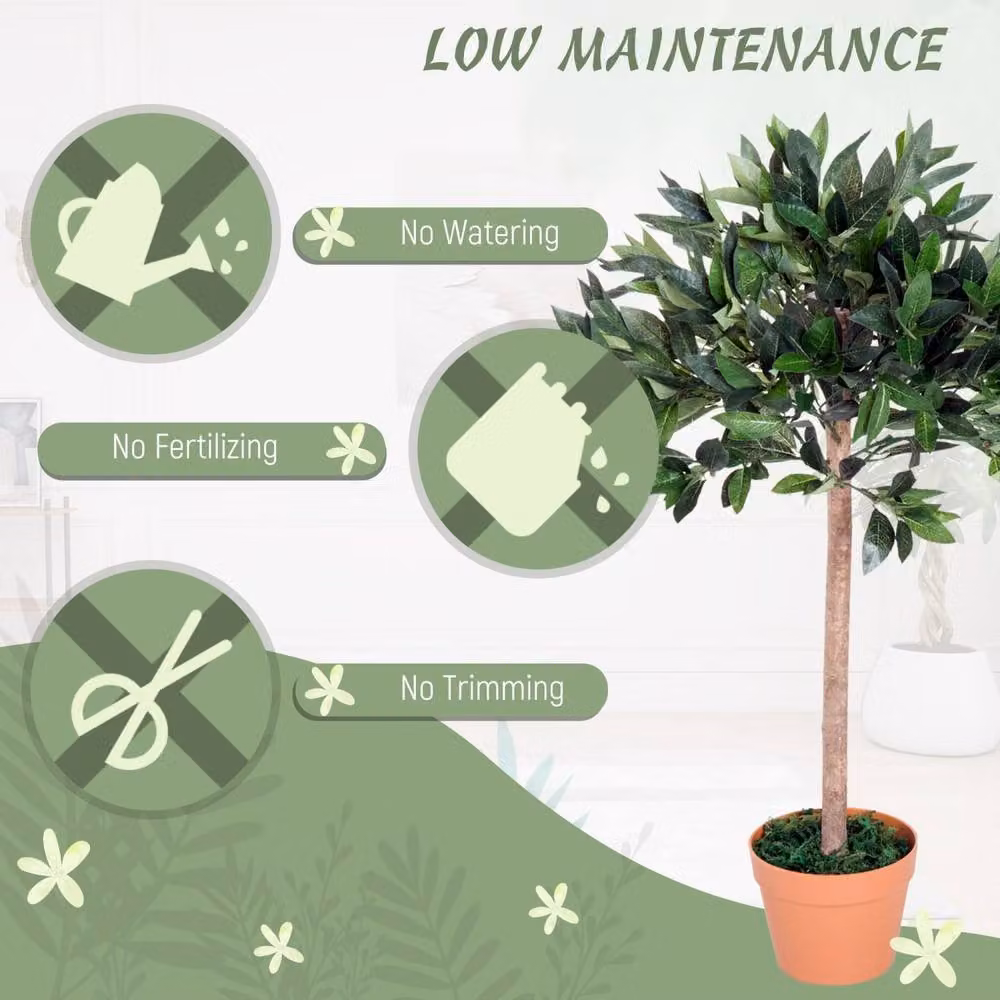 Wyld Haus Niladi Artificial Mediterranean Olive Tree in a Green and Orange Pot – 5