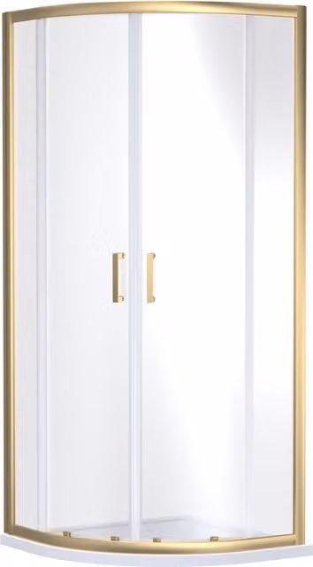 Balterley Quadrant Shower Enclosure with 6mm Clear Toughened Glass and Sliding Doors in Gold/Brushed Brass, W/D/H: 88 x 88 x 190 cm – 1