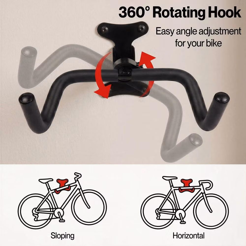 NESTLUNE Foldable Bike Wall Mount Rack in Black – 3