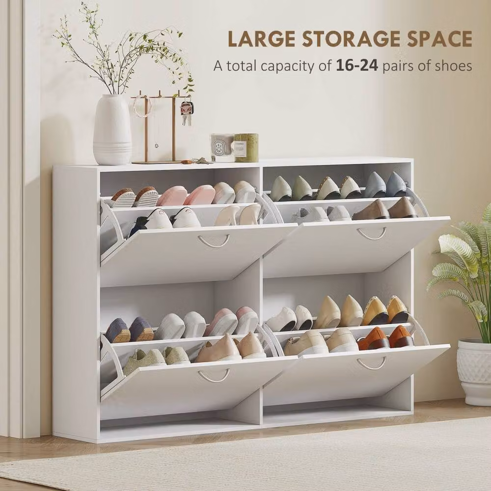 Wyld Haus Notake White 4 Drawer Shoe Storage Cabinet W/D/H: 120 x 24 x 81 cm – 3