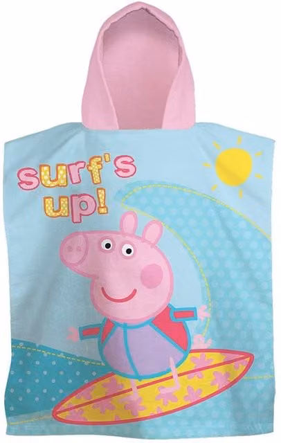 Peppa Pig Fun Ocean Hooded Towel in Multicolour Cotton