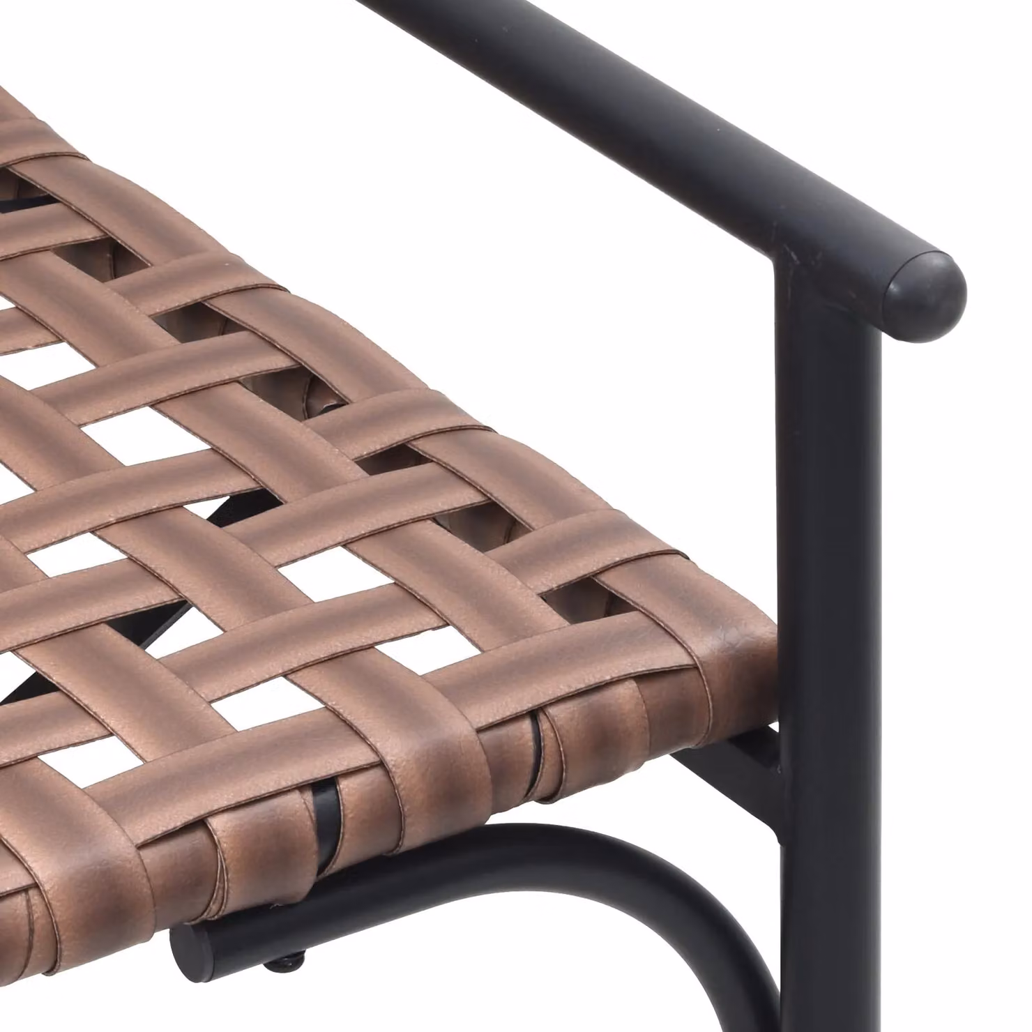 Berkfield Home Modern Poly Rattan Garden Bench in Black and Brown, W/D/H: 113 x 79 x 75 cm – 4