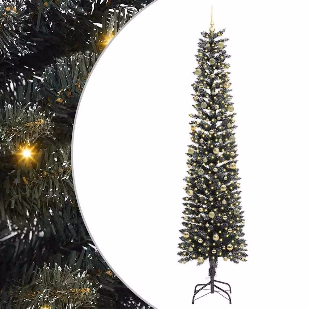 Berkfield Home Green Artificial Christmas Tree with 300 LEDs, W/D/H: 58 x 58 x 240 cm – 2