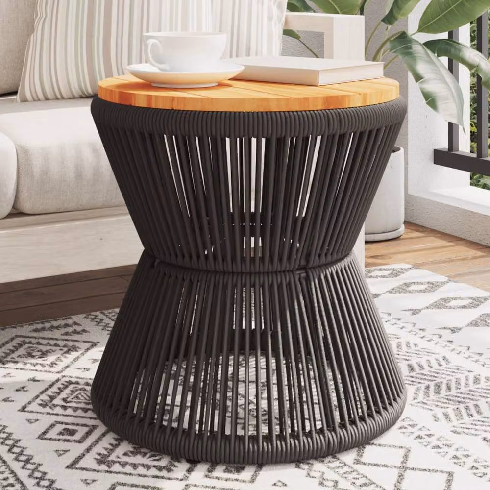 Berkfield Home Square Coffee Table with Acacia Wood Top and Black Sled Base, W/D/H: 45 x 45 x 44 cm – 2