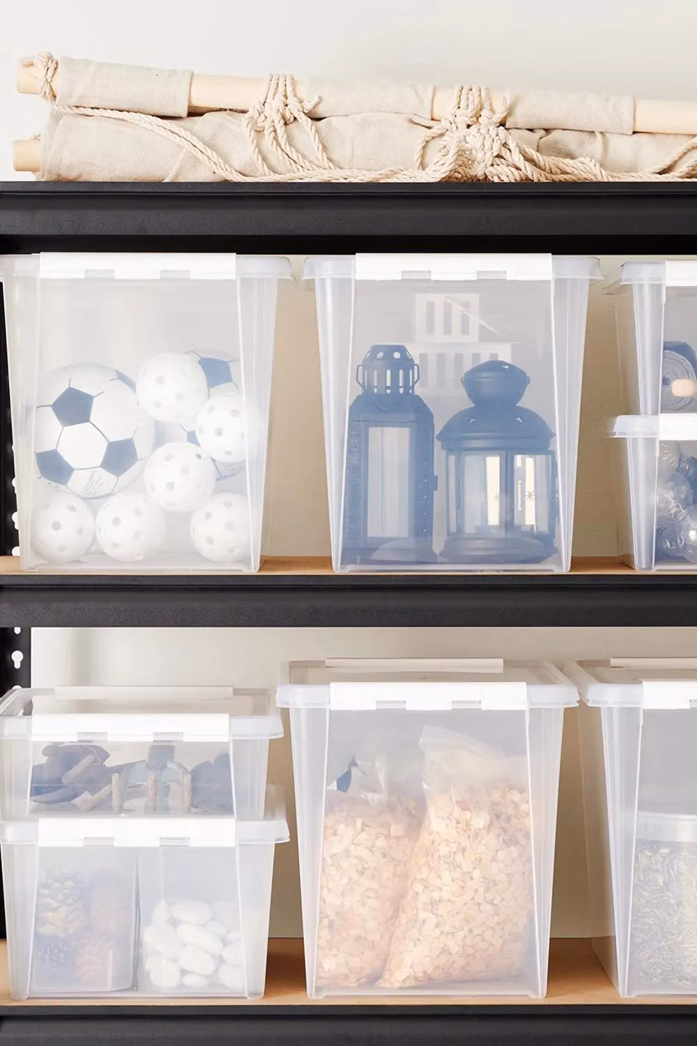 Orthex Solid Plastic Storage Box with Lid, White and Transparent, W/D/H: 40.0 x 32.0 x 30.0 cm – 2