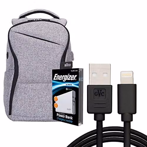 Energizer EPB005 Laptop Charging Bag with UE10004QC Power Bank, Grey