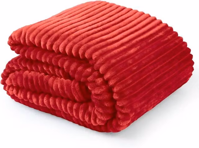 New Edge Blinds Dahlia Red Fleece Throw, W: 140 cm, L: 180 cm – 1