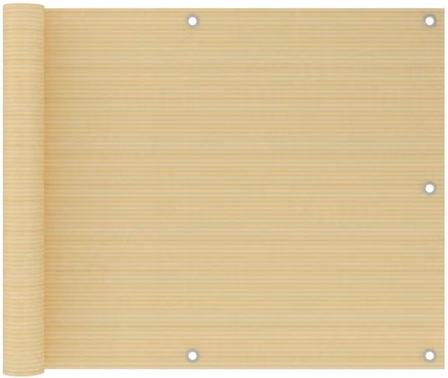 Berkfield Home Beige HDPE Balcony Screen W: 75 cm, L: 500 cm