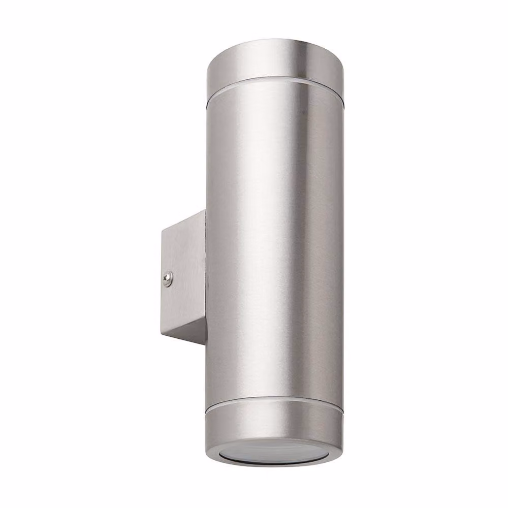 Netlighting Palin XL Outdoor Up Down Wall Lamp in Grey Brushed Stainless Steel and Clear Glass, IP44 – 2
