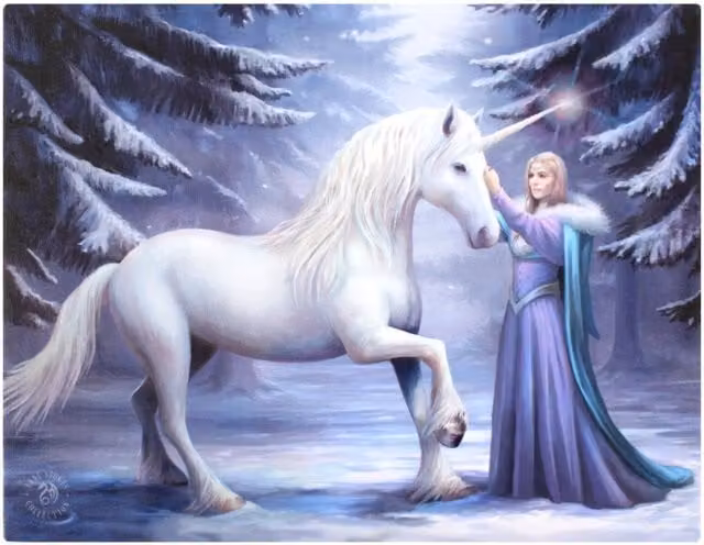 KDMK Anne Stokes Pure Magic Canvas Wall Plaque, Multicolour, W: 25 cm, H: 19 cm