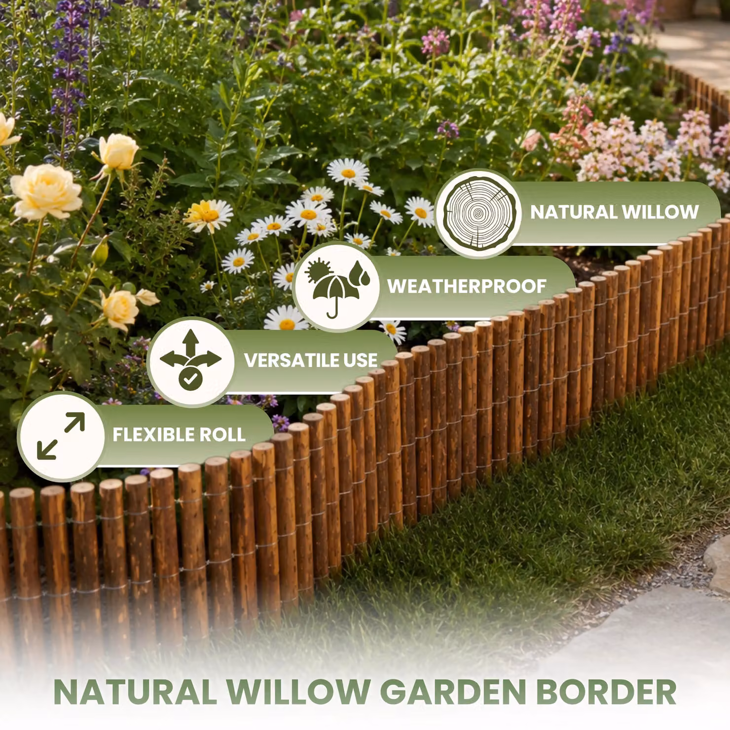 Marco Paul Willow Garden Lawn Edging in Brown – 3