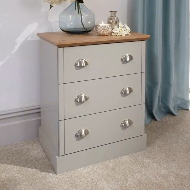 GFW Kendal 3 Drawer Chest in Grey – 1