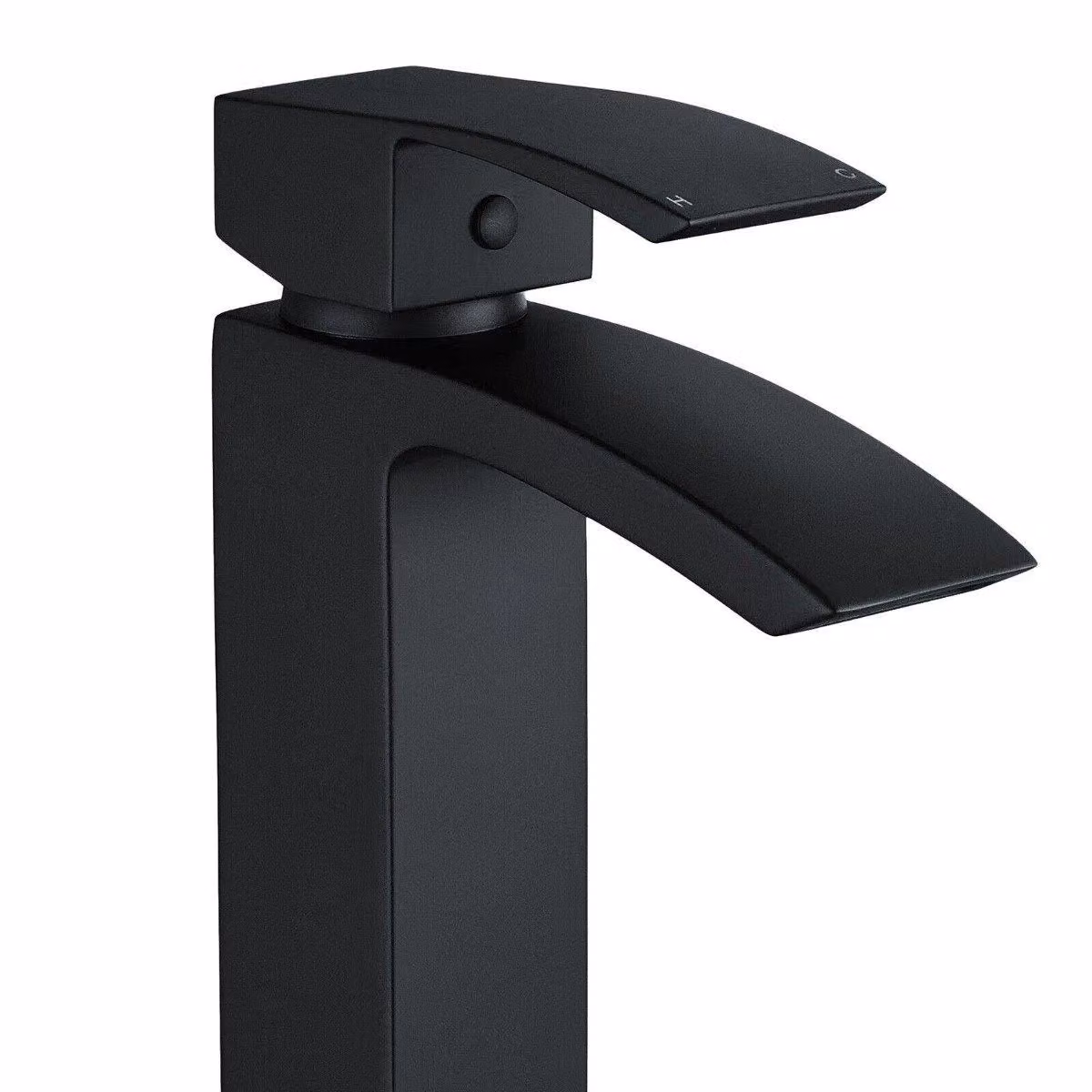 Nes Home Arke Modern Countertop Basin Mono Mixer Tap in Matt Black – 3