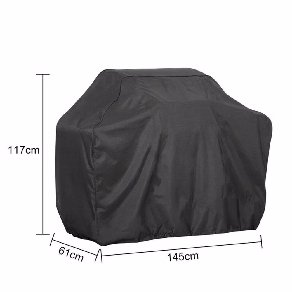 KORVIXA Heavy Duty Waterproof Gas Grill Cover in Black, W/D/H: 145 x 61 x 117 cm – 2