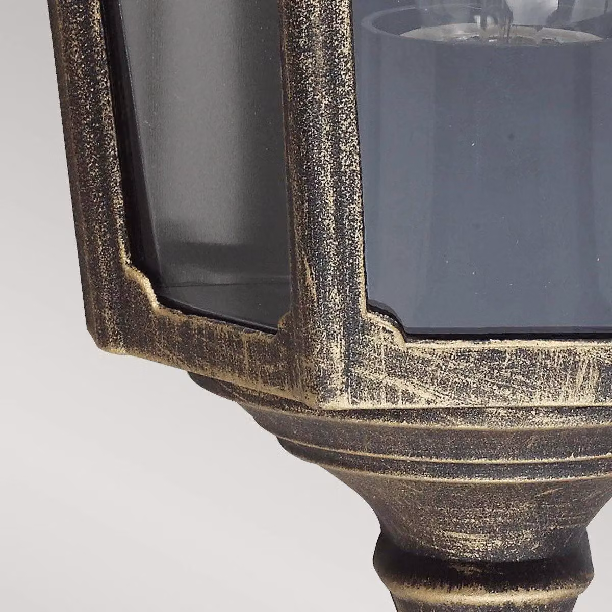 Netlighting Cricklade Black and Gold Outdoor Wall Half Lantern Light IP44 E27 – 3