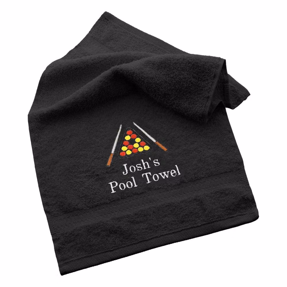Duncan Stewart Personalised Pool Player Towel in Black – 2